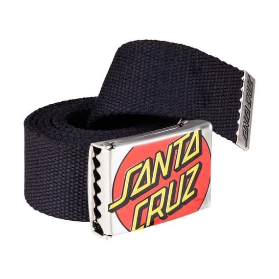 SANTA CRUZ MENS CROP DOT BELT.ADJUSTABLE BLACK LOGO STRAP BOTTLE OPENER W25