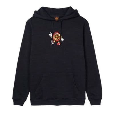SANTA CRUZ MENS HOODY .NEW DOT GUY FRONT BLACK HOODED TOP HOODIE JUMPER W26