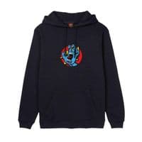 SANTA CRUZ MENS HOODY. HAND DOT BLACK SCREAMING HOODED TOP HOODIE JUMPER S26