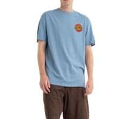 SANTA CRUZ MENS T SHIRT. CLASSIC DOT BACK PRINT DENIM BLUE SHORT SLEEVED TEE S26