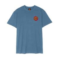 SANTA CRUZ MENS T SHIRT. CLASSIC DOT BACK PRINT DENIM BLUE SHORT SLEEVED TEE S26