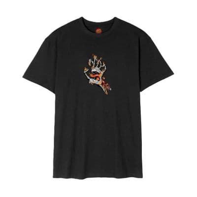 SANTA CRUZ MENS T SHIRT.NEW BURNT BONE HAND BLACK SHORT SLEEVED TEE TOP S26
