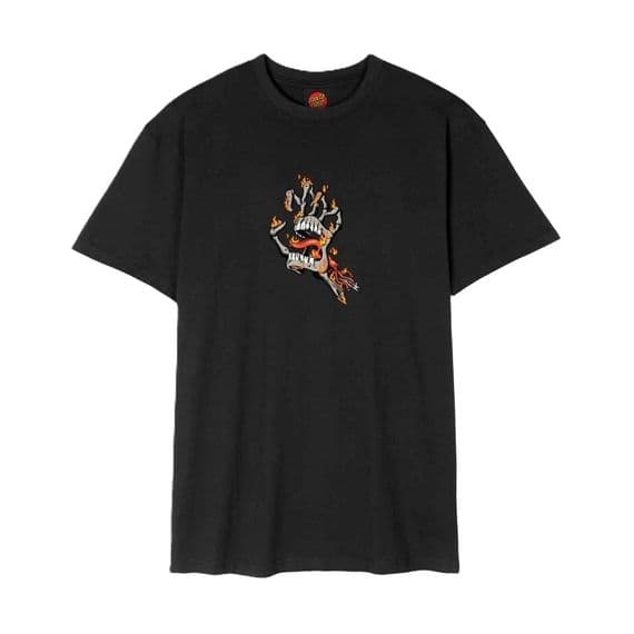 SANTA CRUZ MENS T SHIRT.NEW BURNT BONE HAND BLACK SHORT SLEEVED TEE TOP S26