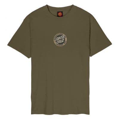 SANTA CRUZ MENS T SHIRT.NEW CARVED MFG FRONT PRINT GREEN SHORT SLEEVED TEE W25