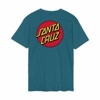 SANTA CRUZ MENS T SHIRT.NEW CLASSIC DOT BACK PRINT TEAL SHORT SLEEVED TEE S26