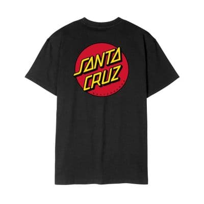 SANTA CRUZ MENS T SHIRT.NEW CLASSIC DOT BLACK BACKPRINT SHORT SLEEVED TEE S26