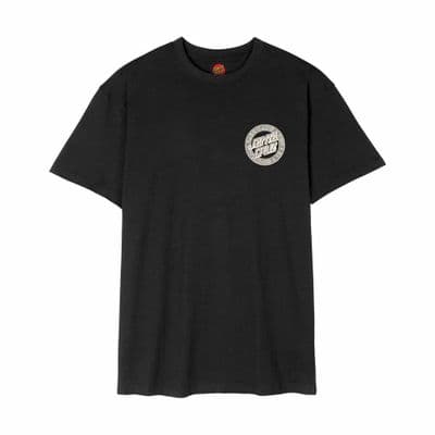 SANTA CRUZ MENS T SHIRT.NEW LOCO DOT BACK PRINT BLACK SHORT SLEEVED TEE S26