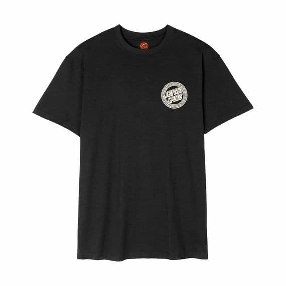 SANTA CRUZ MENS T SHIRT.NEW LOCO DOT BACK PRINT BLACK SHORT SLEEVED TEE S26