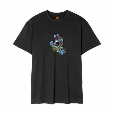 SANTA CRUZ MENS T SHIRT.NEW ROSKOPP SCREAMING FIVE BLACK SHORT SLEEVED TEE S26
