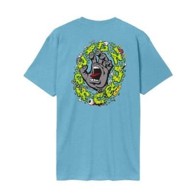SANTA CRUZ MENS T SHIRT.NEW SLIME SCREAM BACK PRINT BLUE SHORT SLEEVED TEE S26