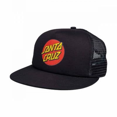 SANTA CRUZ MENS TRUCKER CAP.NEW CLASSIC DOT MESH BLACK BASEBALL SNAP HAT S26