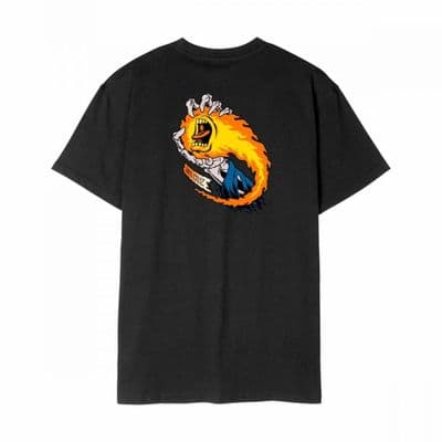 SANTA CRUZ T SHIRT. O'BRIEN SCREAM REAPER BACK PRINT BLACK SHORT SLEEVE TEE W26