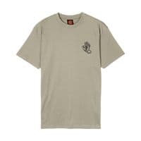 SANTA CRUZ T SHIRT. STAMPED SCREAMING HAND GREY BACK PRINT SHORT SLEEVED TEE S26