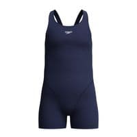 SPEEDO GIRLS SWIMSUIT. ENDURANCE+ NAVY LEGSUIT SPLASHBACK SWIMMING COSTUME W26