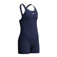 SPEEDO GIRLS SWIMSUIT. ENDURANCE+ NAVY LEGSUIT SPLASHBACK SWIMMING COSTUME W26