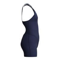 SPEEDO GIRLS SWIMSUIT. ENDURANCE+ NAVY LEGSUIT SPLASHBACK SWIMMING COSTUME W26