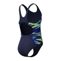 SPEEDO GIRLS SWIMSUIT.HYPERBOOM SPLICE NAVY BLUE ENDURANCE SWIMMING COSTUME S26
