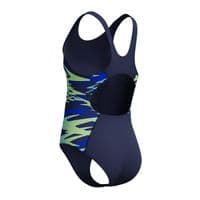 SPEEDO GIRLS SWIMSUIT.HYPERBOOM SPLICE NAVY BLUE ENDURANCE SWIMMING COSTUME S26