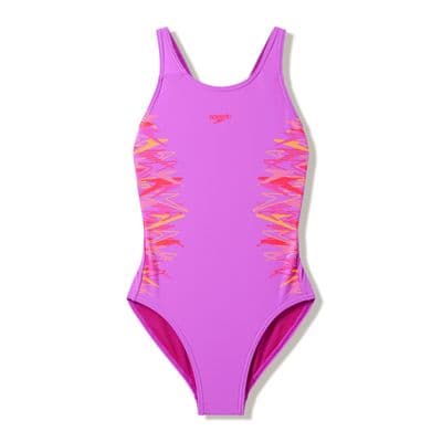 SPEEDO GIRLS SWIMSUIT.NEW PINK PLACEMENT MUSCLEBACK SCHOOL SWIMMING COSTUME W26