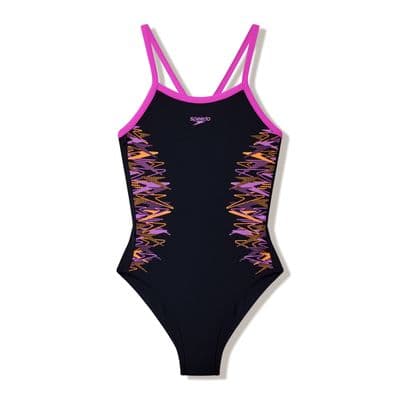 SPEEDO GIRLS SWIMSUIT.PLACEMENT THINSTRAP MUSCLEBACK SCHOOL SWIMMING COSTUME W26