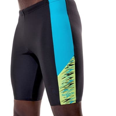 SPEEDO MENS DIVE JAMMERS.NEW QUICK DRY BLACK TWO TONE SWIM TRUNKS SWIMMERS W26
