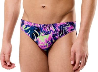 SPEEDO MENS SWIMMING BRIEFS.PRINTED PINK PATTERN ENDURANCE+ TRUNKS SWIMMERS W26