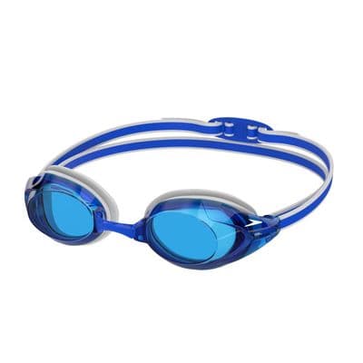 SPEEDO VANQUISHER 3.0 SWIMMING GOGGLES.NEW BOX COMPETITION BLUE MENS WOMENS S25