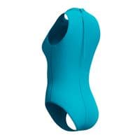 SPEEDO WOMENS HYDRASUIT SWIMSUIT.ZIPPED BLUE BUST SUPPORT SWIMMING COSTUME S26