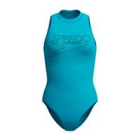 SPEEDO WOMENS HYDRASUIT SWIMSUIT.ZIPPED BLUE BUST SUPPORT SWIMMING COSTUME S26