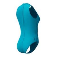 SPEEDO WOMENS HYDRASUIT SWIMSUIT.ZIPPED BLUE BUST SUPPORT SWIMMING COSTUME S26