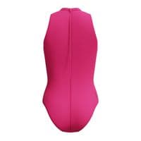 SPEEDO WOMENS HYDRASUIT SWIMSUIT.ZIPPED PINK BUST SUPPORT SWIMMING COSTUME S26