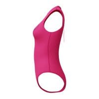 SPEEDO WOMENS HYDRASUIT SWIMSUIT.ZIPPED PINK BUST SUPPORT SWIMMING COSTUME S26