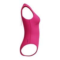 SPEEDO WOMENS HYDRASUIT SWIMSUIT.ZIPPED PINK BUST SUPPORT SWIMMING COSTUME S26