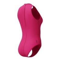 SPEEDO WOMENS HYDRASUIT SWIMSUIT.ZIPPED PINK BUST SUPPORT SWIMMING COSTUME S26