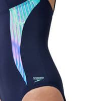 SPEEDO WOMENS SWIMSUIT.LUNALUSTRE NAVY BODY SHAPING TUMMY CONTROL COSTUME W25