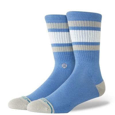 STANCE BOYD CREW SOCKS.STRIPED CAPRI BLUE PATTERNED ARCH SUPPORT CUSHIONED S26