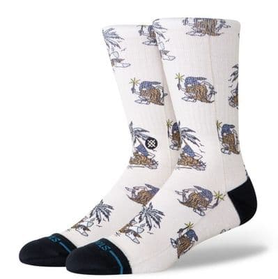 STANCE CASTAWAY CREW SOCKS.NEW MAGIC PATTERNED CUSHIONED ARCH SUPPORT CALF S26