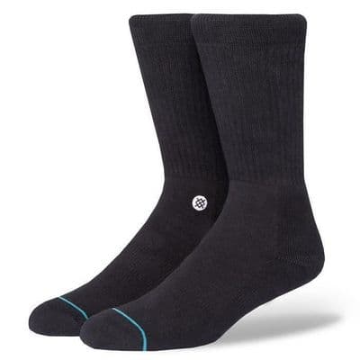 STANCE ICON SOCKS.NEW BLACK CLASSIC ARCH SUPPORT CUSHIONED CALF SIZE UK 6 - 16