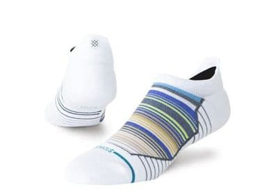 STANCE JORONGO LIGHT TAB SOCKS.NEW WHITE STRIPED CUSHION SPORT RUN TRAINER W26