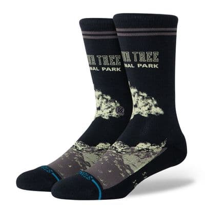 STANCE JOSHUA TREE CREW SOCKS.NEW BLACK NATIONAL PARK CUSHIONED SUPPORT S26