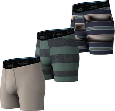 STANCE MENS BOXER BRIEF 3 PACK.NEW MULTIPACK STRIPE PATTERN SHORTS UNDERWEAR W26