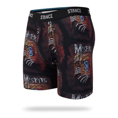 STANCE MENS BOXER BRIEF.NEW MISFITS BLACK PATTERNED SHORTS BAND UNDERWEAR W25
