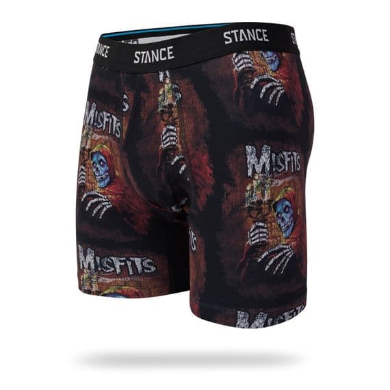 STANCE MENS BOXER BRIEF.NEW MISFITS BLACK PATTERNED SHORTS BAND UNDERWEAR W25
