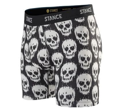 STANCE MENS BOXER BRIEF.NEW SKULLS BLACK PATTERNED POLY SHORTS UNDERWEAR W26