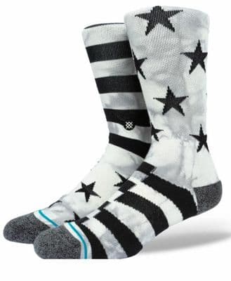 STANCE SIDEREAL SOCKS.NEW BLACK WHITE CUSHIONED CALF SIZE UK 6 - 13 STARS S23