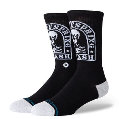 STANCE SMASHED CREW SOCKS.THE OFFSRPING BLACK CUSHION ALBUM MUSIC UK 6-13 S25