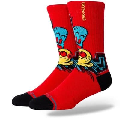 STANCE WAKA WAKA WAKA CREW SOCKS.NEW PAC MAN RED INFIKNIT SIZE UK 6 - 13 S24
