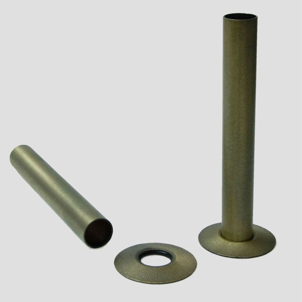 Cast Iron Radiator Pipe Shrouds 300mm Black Nickel Finish