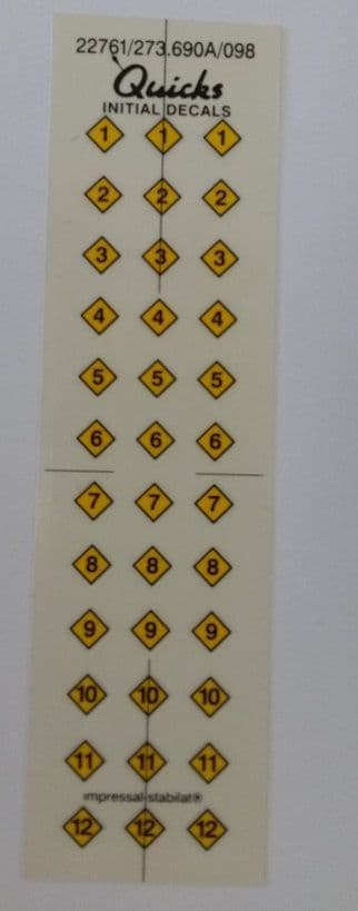 Arrow Decals Numbers