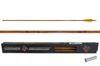 Skylon Bentwood Carbon wood grain & Feathers  Arrows - Set 12